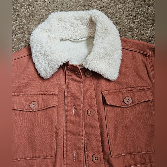 Hang Ten Fleece Interior Women's Utility Jacket in Copper/Orange, Size Medium - Picture 4 of 14